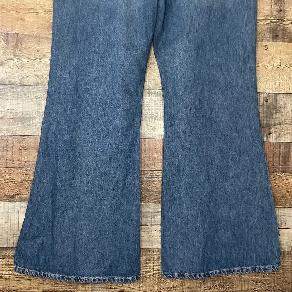 We The Free People New Dawn Flare Jeans High Waist Belgrade Blue SZ 31 NWT